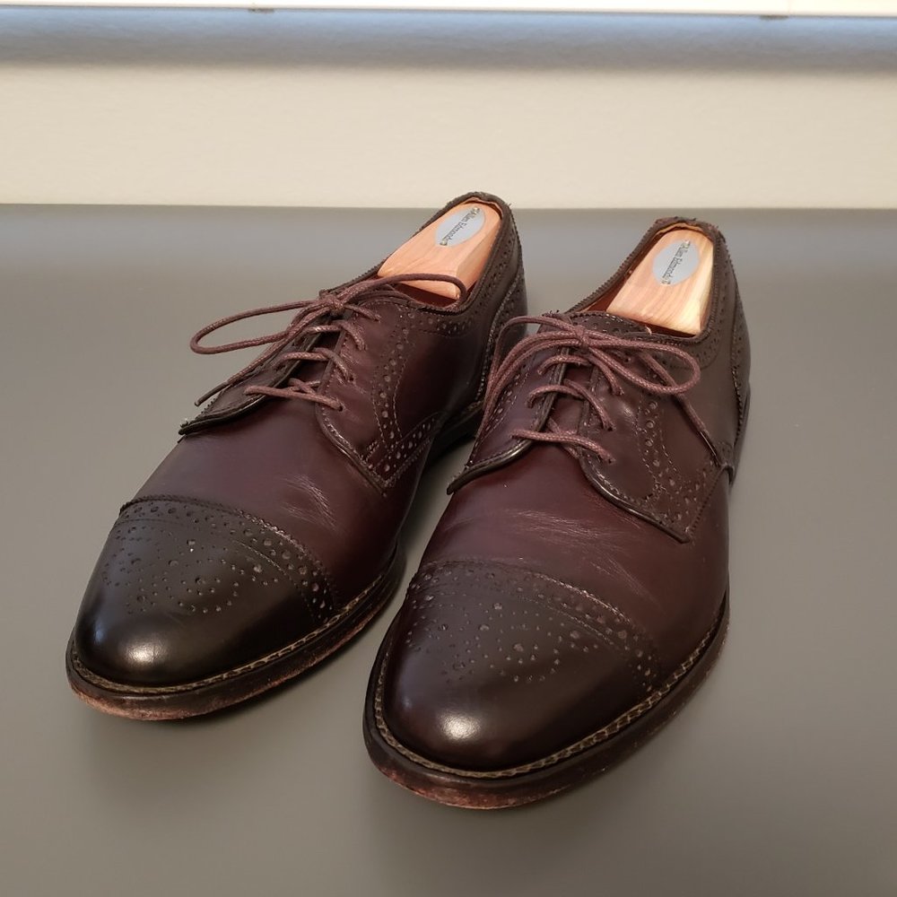 ALLEN EDMONDS Derby Shoes in Brown, Men's Size 9.5, Width D - Medium